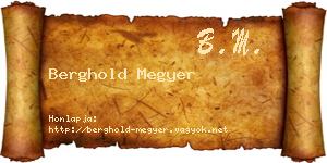 Berghold Megyer névjegykártya